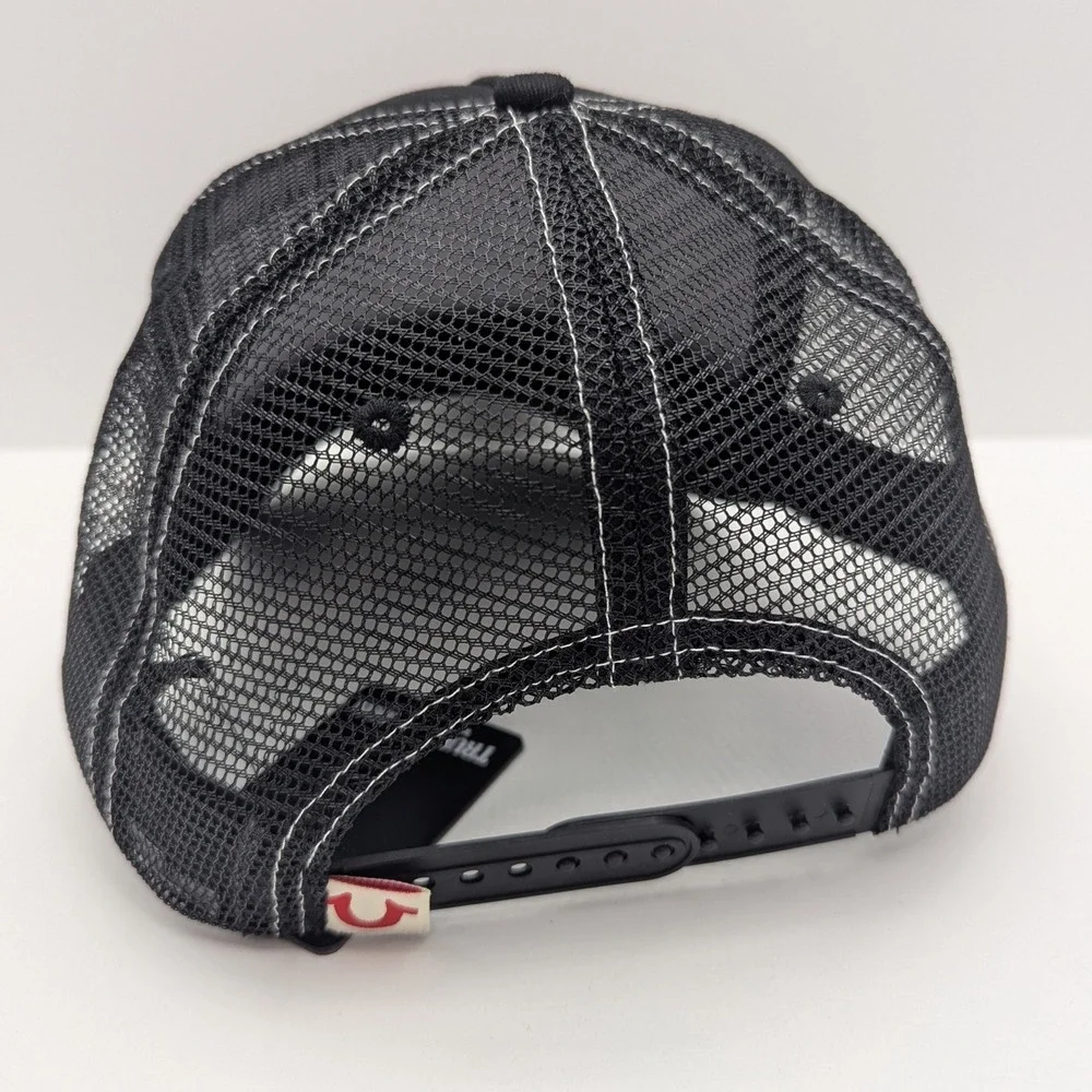 True‎ Religion Jet Black Buddha Face Trucker Hat Snapback Cap TR4234 New OS